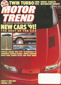 MOTOR TREND 1990 OCT - NEW CARS, VR4, 427 COBRA SC, Z34